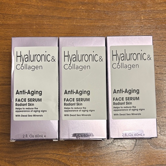 Lot of 3 SPA COSMETICS Hyaluronic &Collagen Anti-Aging Face Serum New Sealed